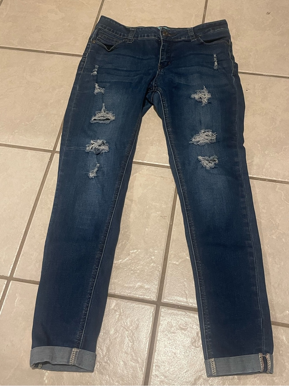 Wax Jean Distressed Skinny Jeans Blue Size 9